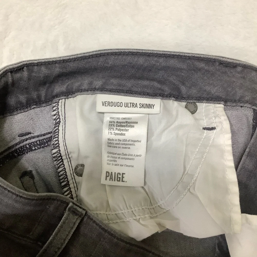 Paige Verdugo Ultra Skinny Jeans Sz 27 Silvie Gray